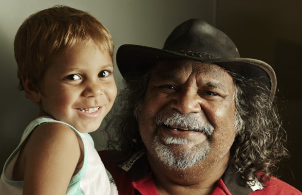 Aboriginal man and child: close the gap
