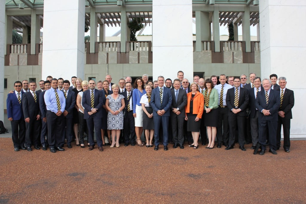 55 pharmacists outside Parliament House to talk 6CPA