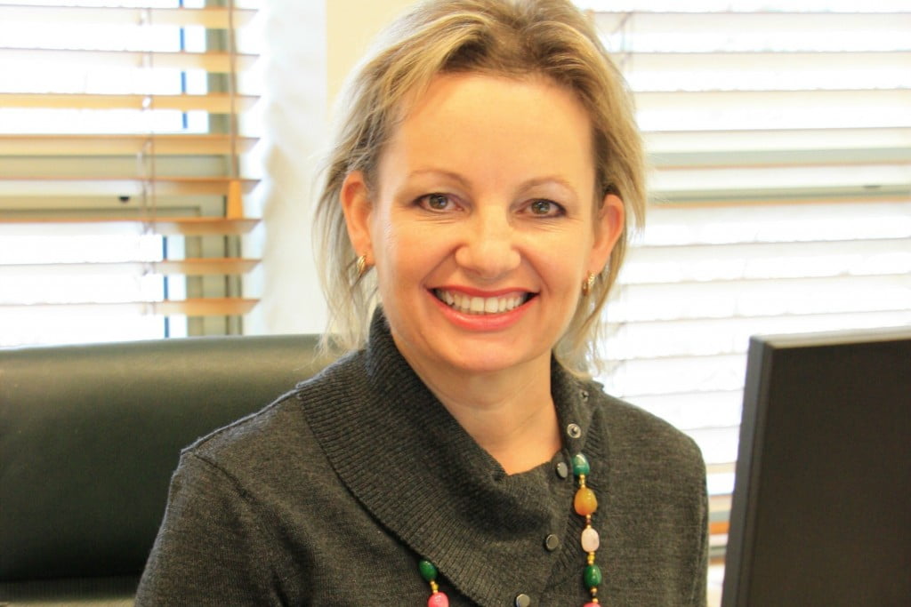 Sussan Ley at desk (6Th community pharmacy agreement talks)