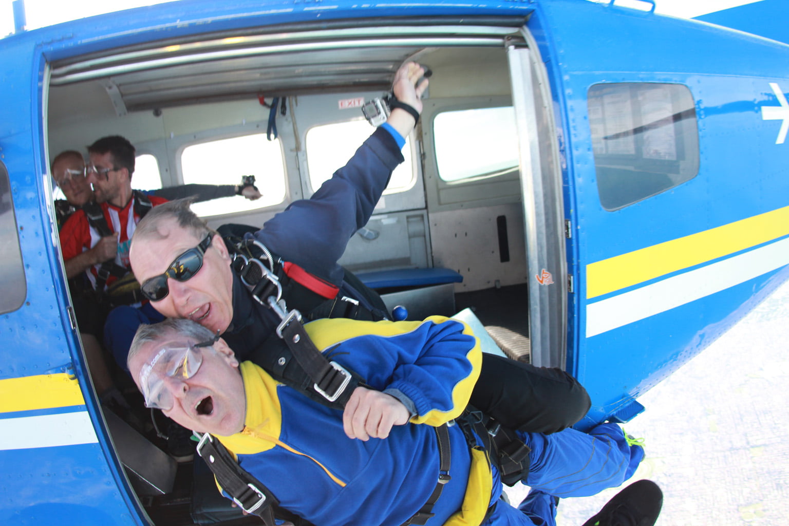 Guild president George Tambassis skydives to raise brain cancer awareness