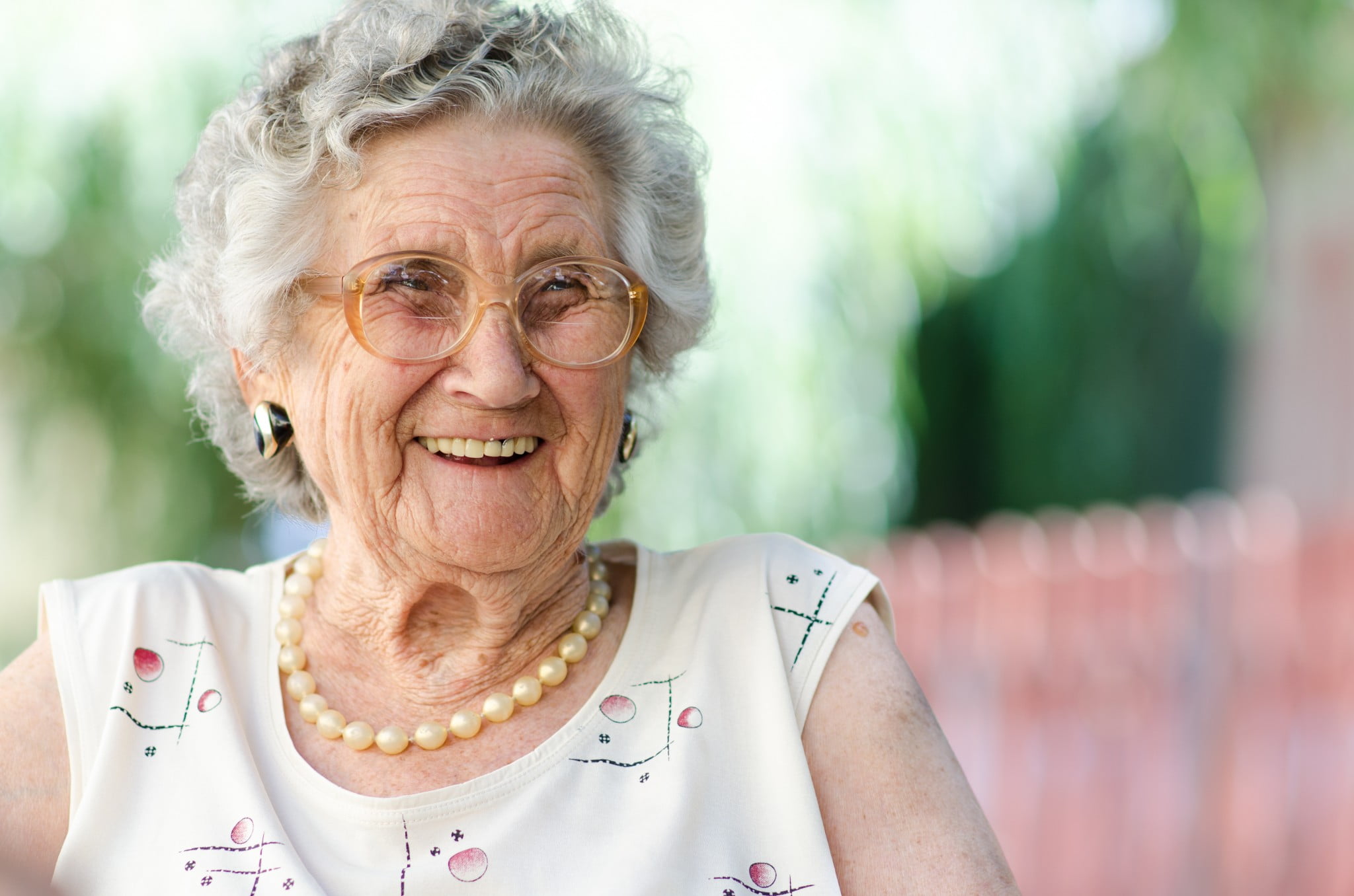 mental illness: older woman laughing