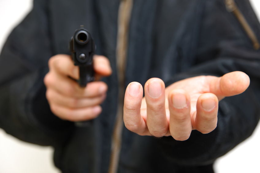 robber with handgun