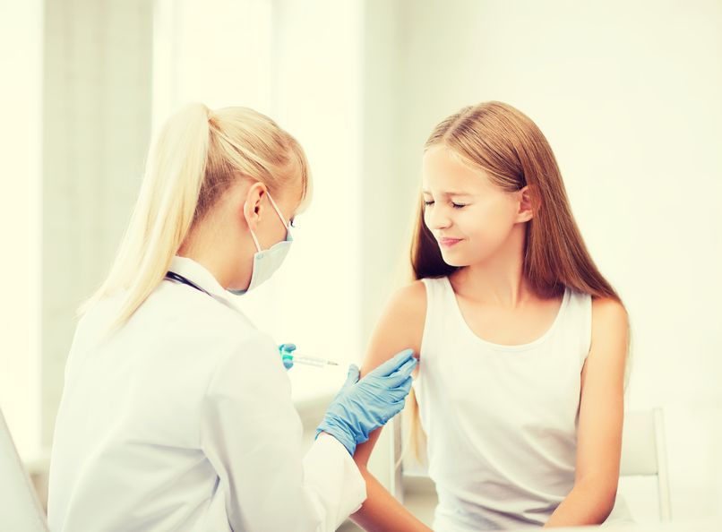 HPV - teen girl getting vaccine