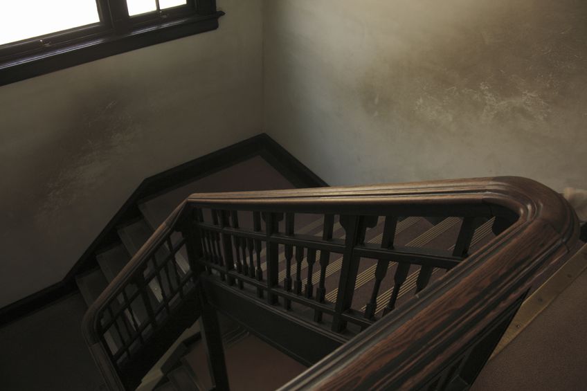 falls: ominous old-fashioned stairwell