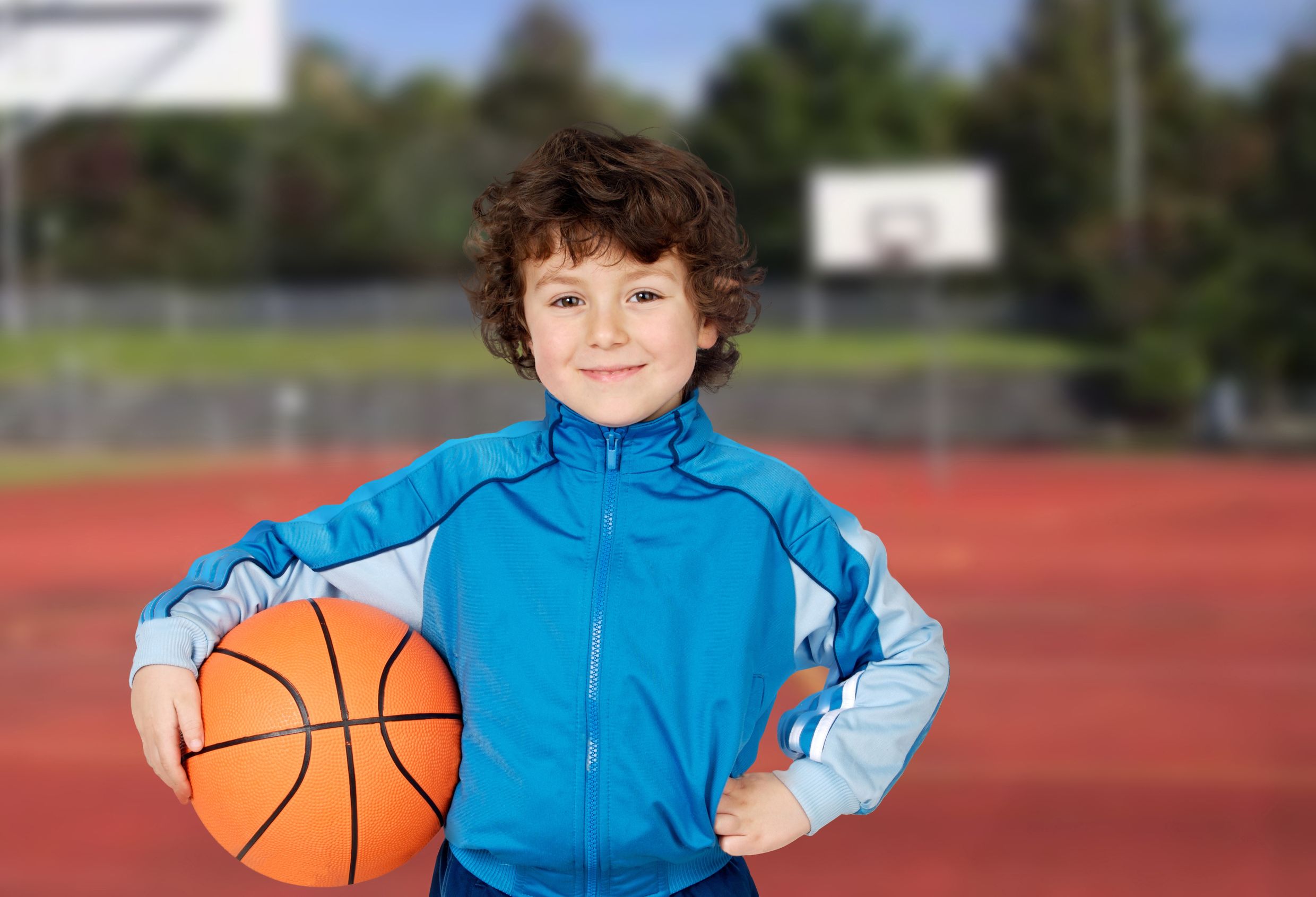 Little boy with basketball