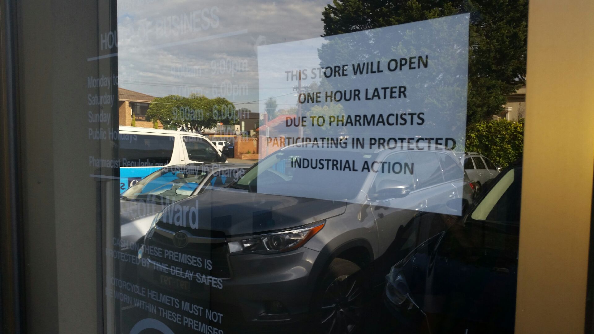 National Pharmacies window sign