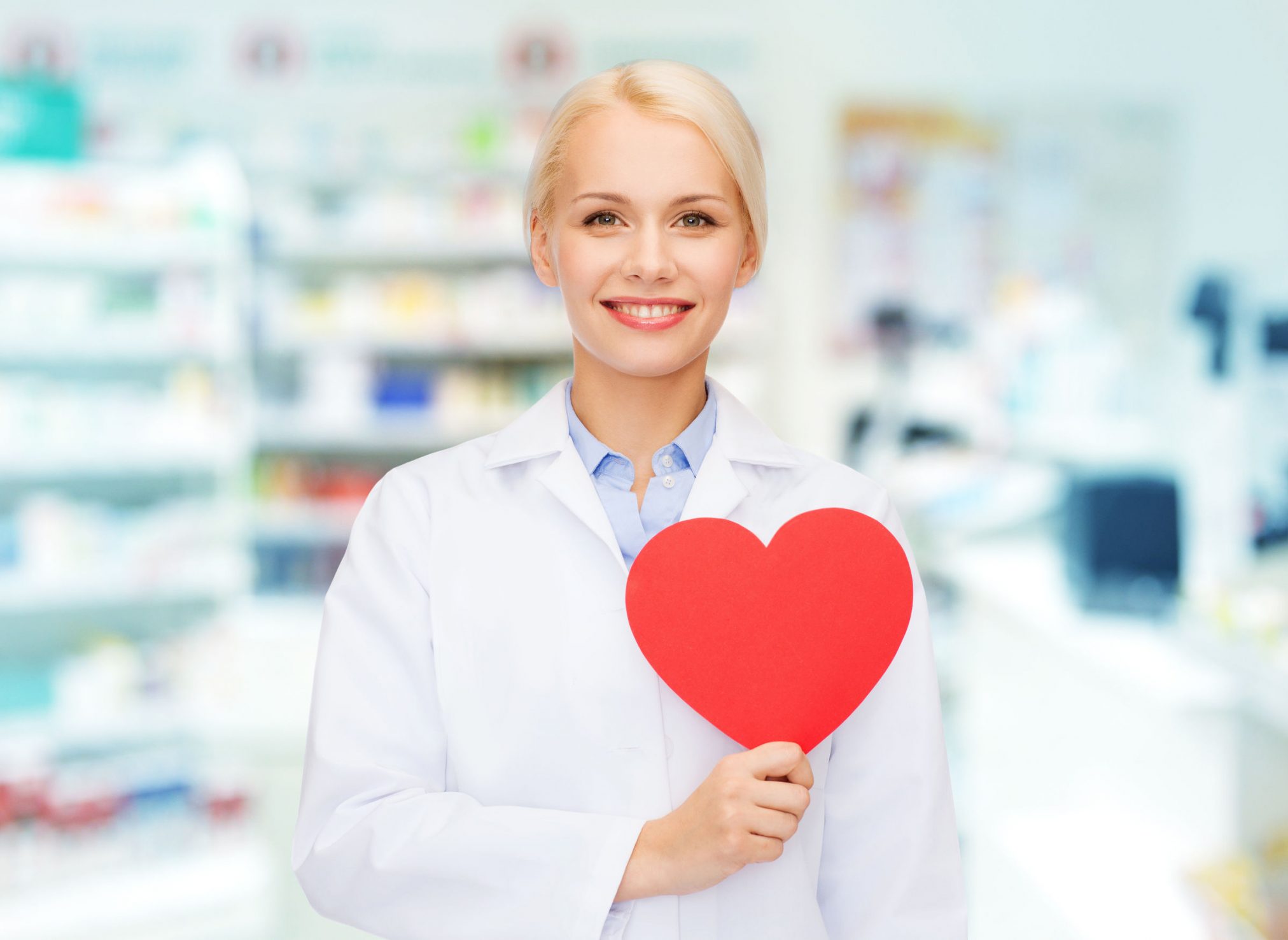 pharmacist with paper heart