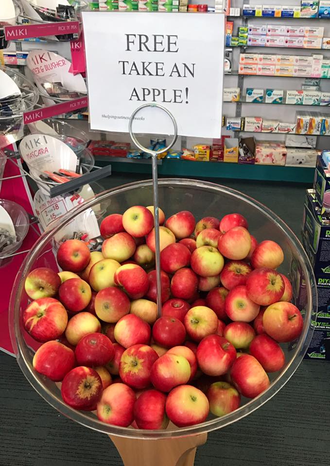 apples in a bin