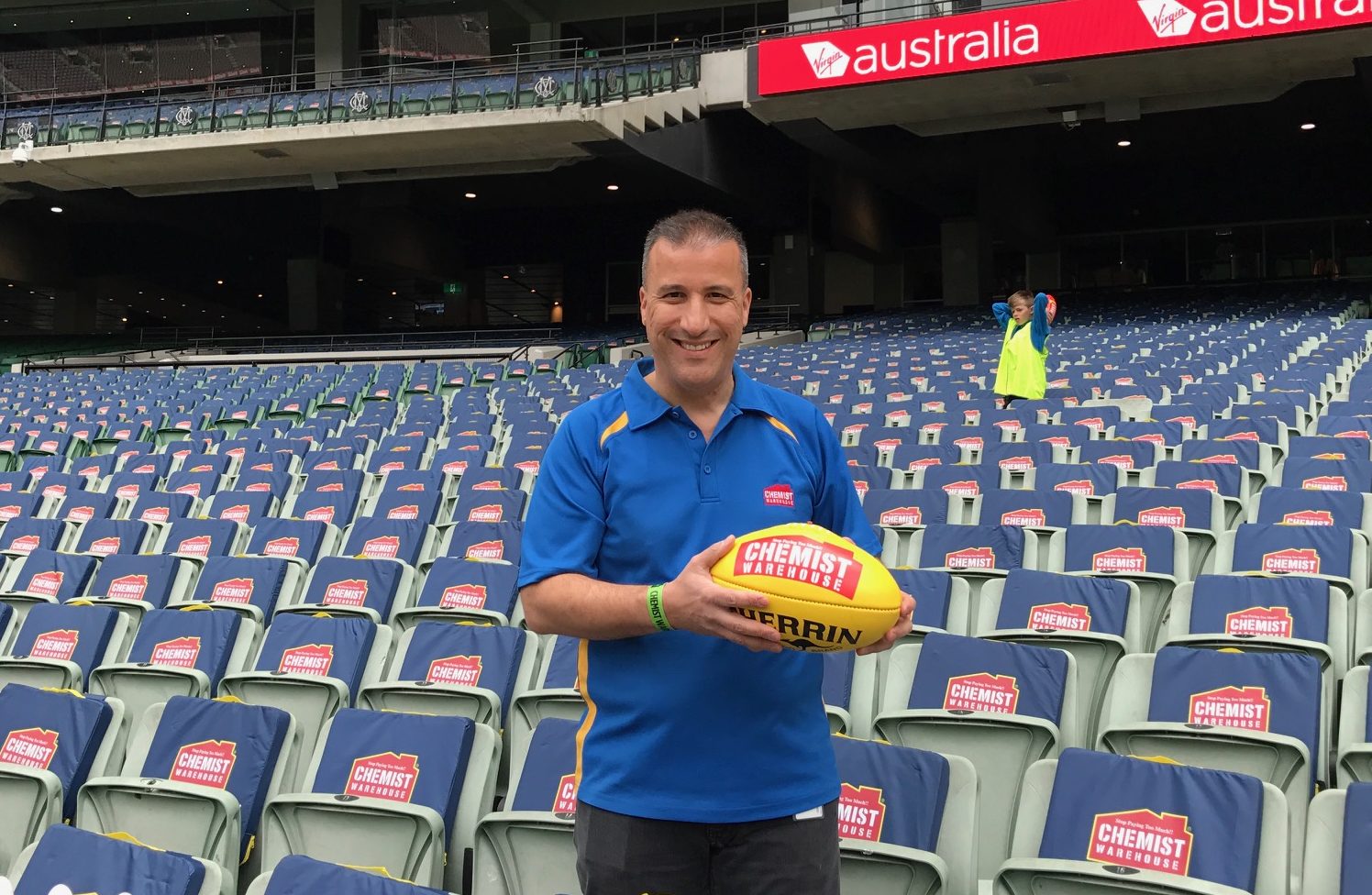 Chemist Warehouse COO Mario Tascone at the MCG for the 2017 AFL Grand Final.