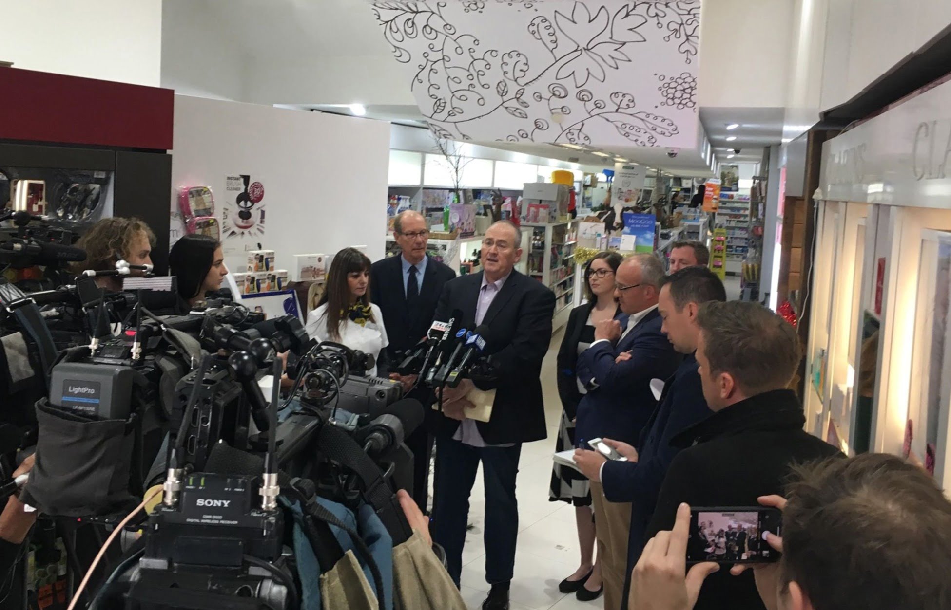 Shadow Health Minister Walt Secord makes the announcement at Adore Compounding Pharmacy in Rozelle, NSW.