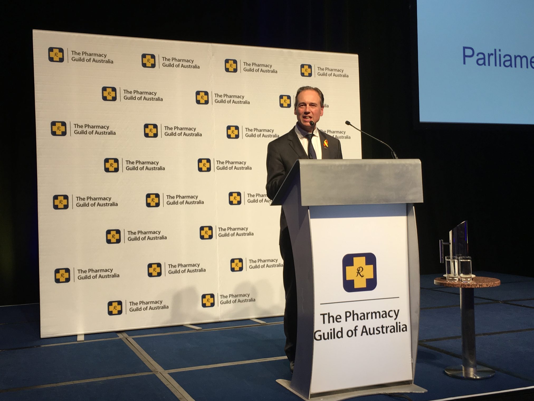 Greg Hunt speaks at the 2019 Pharmacy Guild parliamentary dinner