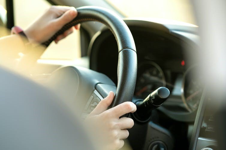 steering wheel and hands
